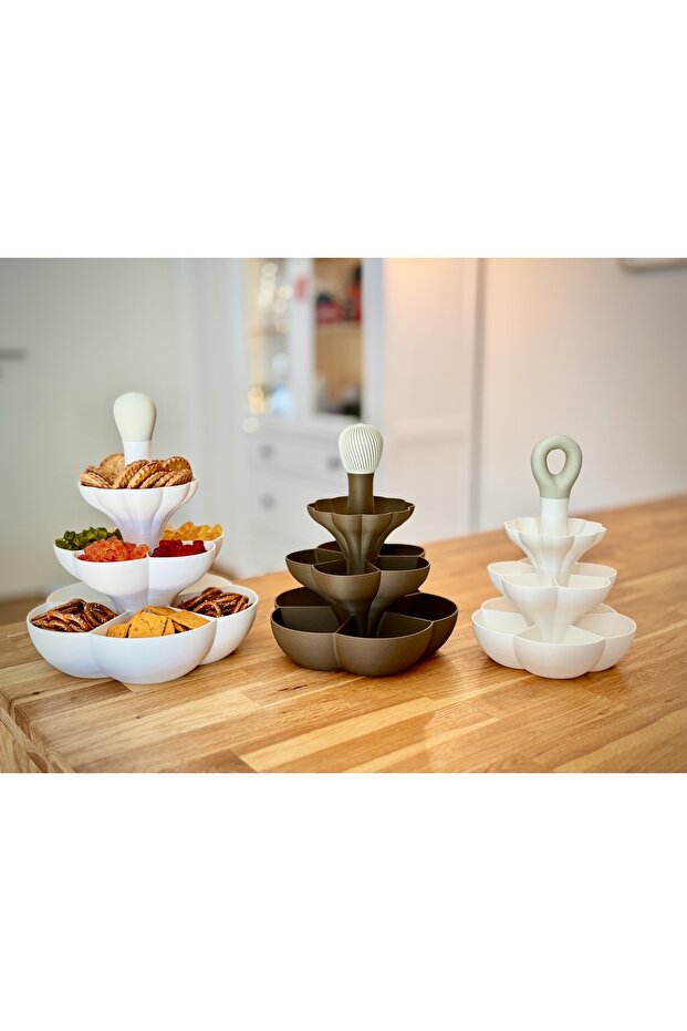 2 Katlı 3’lü Sunum Servis Tabağı - 2