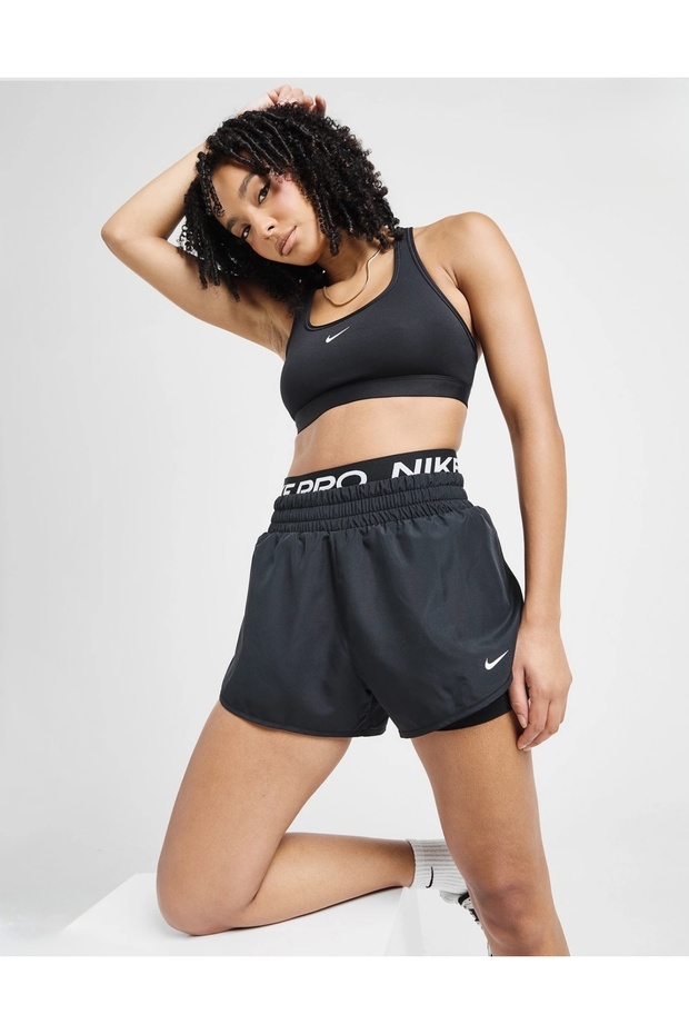 Pro Dri-Fit 2-in-1 Training Yüksek Belli Siyah Kadın Şort - 2