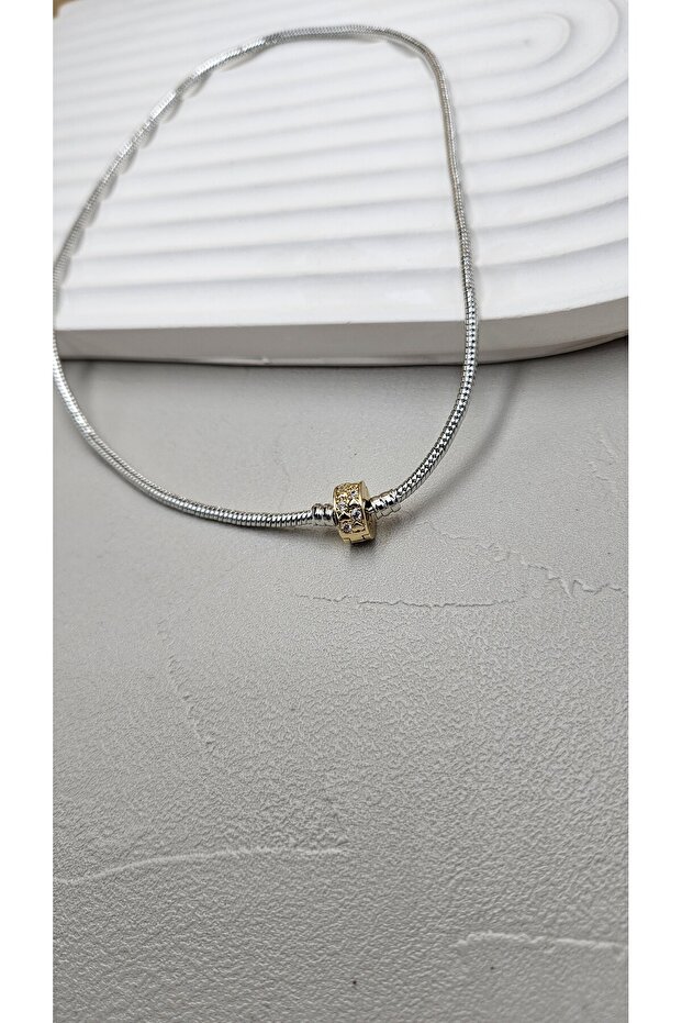 Marka model çelik kolye (charm takılabilir) - 2