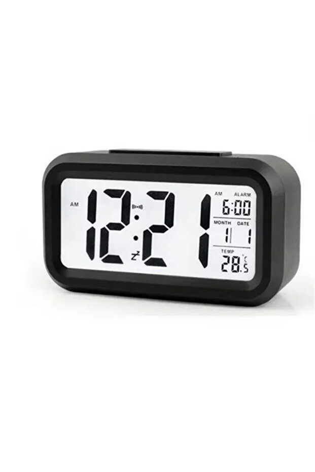Digital clock with LED display, Alarm clock with large display, night light, indoor temperature - 1