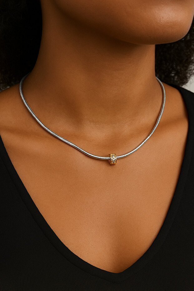 Marka model çelik kolye (charm takılabilir) - 1