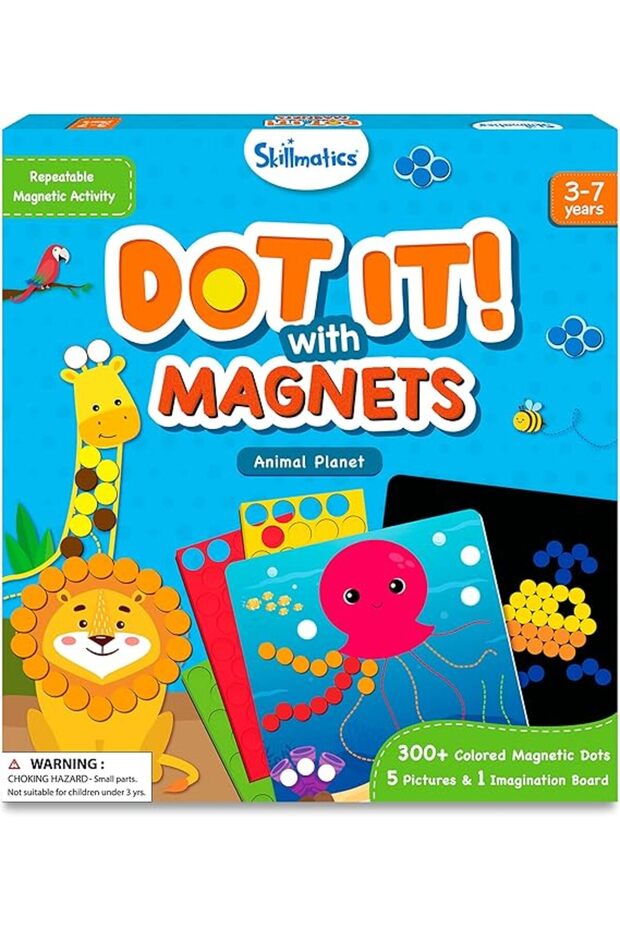 Dot It with Magnets - Animals, Repeatable Art for Kids, Mess-Free, Craft Kits, DIY Creative Activity
