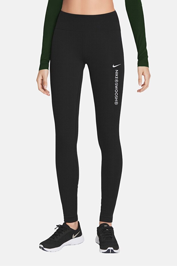 Women Sportswear Fit Pull On Training Leggings, Black