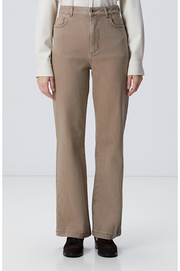 Bej Denim Pantolon - 2