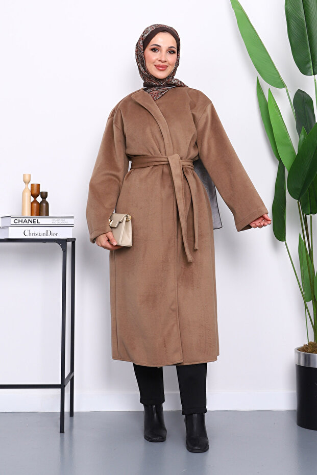 Biscuit Belted Cashmere Coat