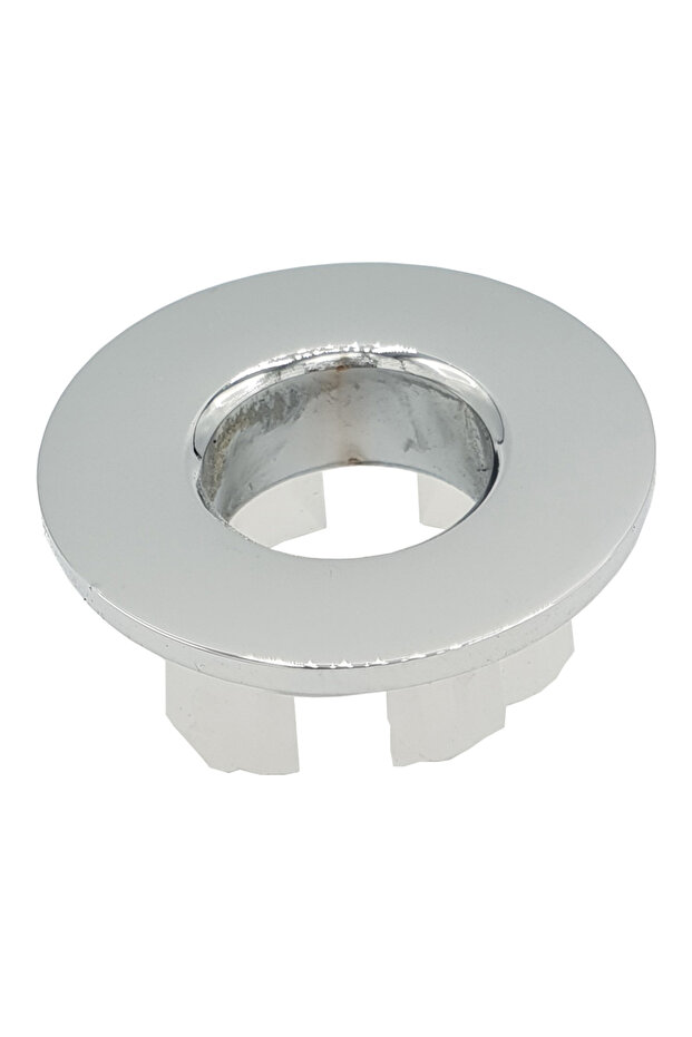 Chrome Brass Sink Overflow Cover - Tool-Free Install - 1