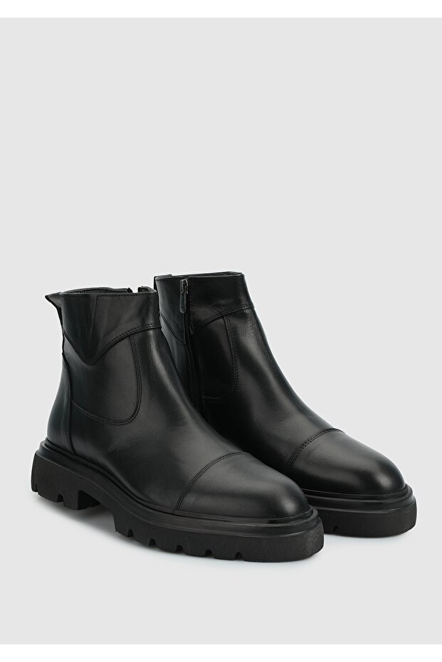 Siyah Deri Erkek Bot - 2