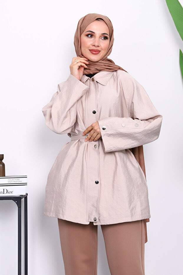 تونيك بسحاب وأزرار حجرية - 1