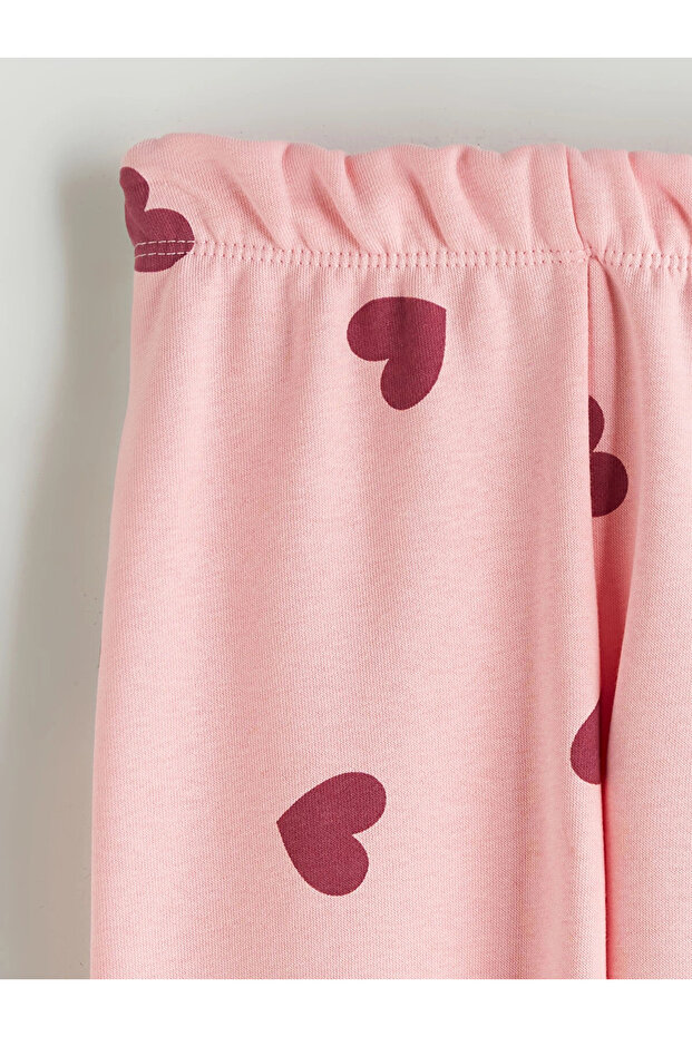 LCW Kids Pembe Beli Lastikli Kız Çocuk Jogger Eşofman Alt - 3