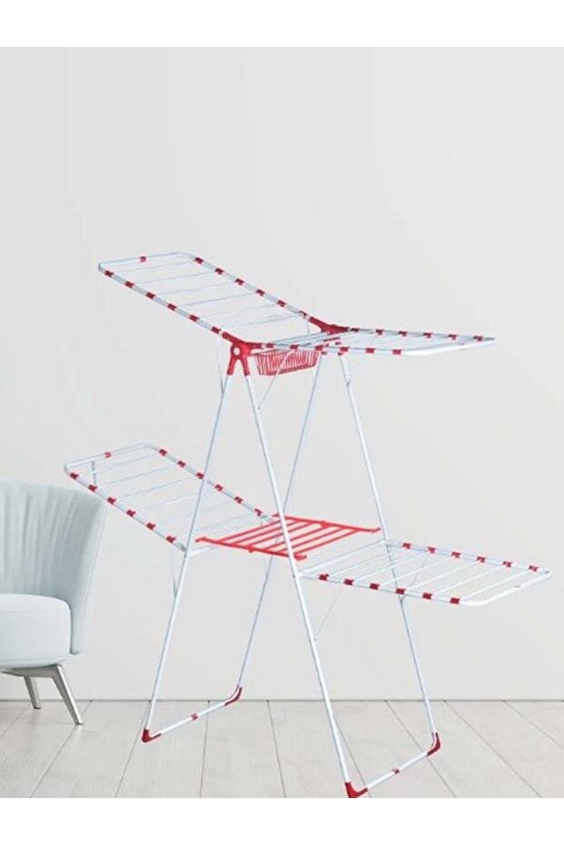 حامل تجفيف الملابس القابل للطي الجديد من CINGILLIOGLU Galaxy، بتصميم موفر للمساحة، وحامل غسيل متين - 2