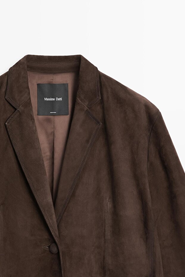 Uzun süet deri kaban - 6