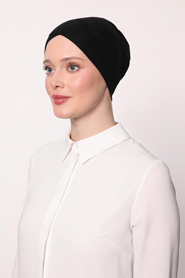 Siyah Pratik Çapraz Bone - 2