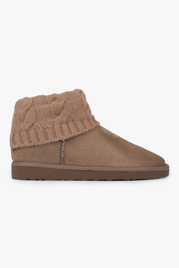 Women's Uggia Mink Suede Knitted Leggings Detailed Boots