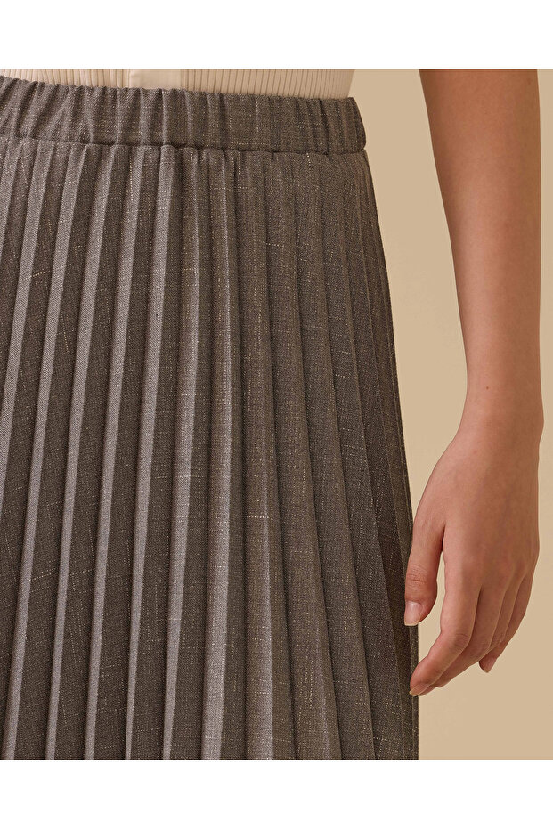 Elastik Bel Pliseli Etek - 5