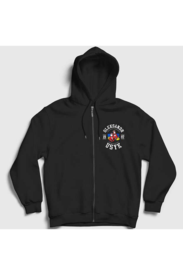 Unisex Black Team Boxing Boxing Oleksandr Usyk Zippered Hooded Sweatshirt 579830Tt