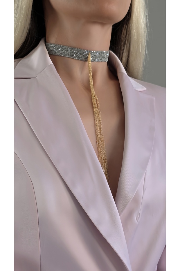 8 Row Chain Woven Dangle Body Leash Choker Silver Gold Color Handmade Necklace
