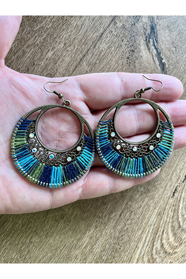 Bohemian Style Chunky Colorful String Earrings - 3