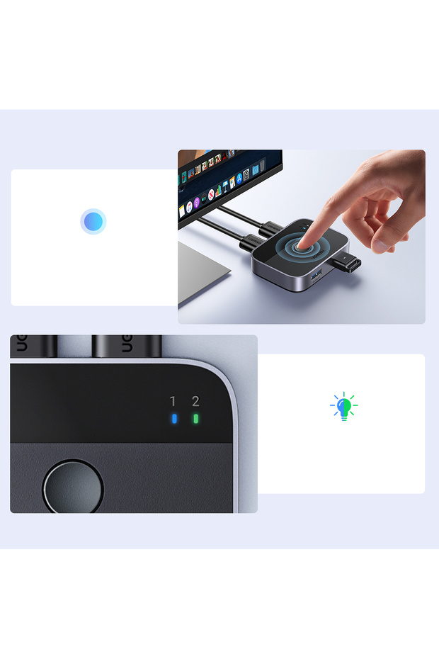 2in1 Adapter 2x USB-A 3.0 (input) / 2x USB-A (output) - gray - 5