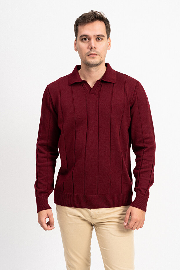 Polo Neck Men's Knitwear Sweater