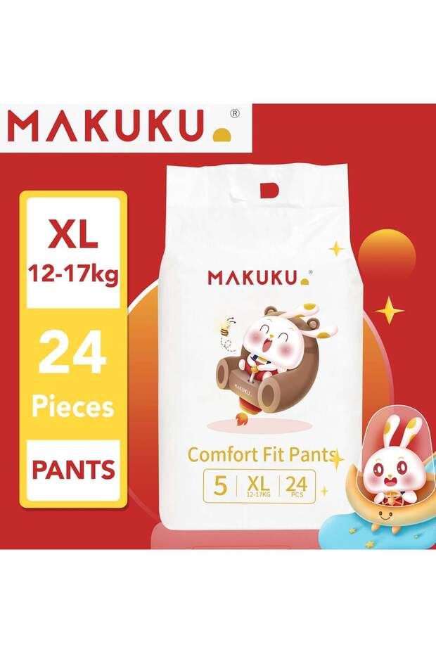 Comfort Fit Pants Diapers - Size 5 (12-17kg) | 12-17 months | 24 Pieces