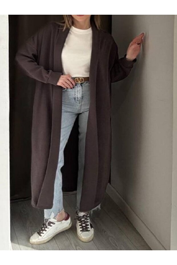 Selanik Fabric Long Cardigan