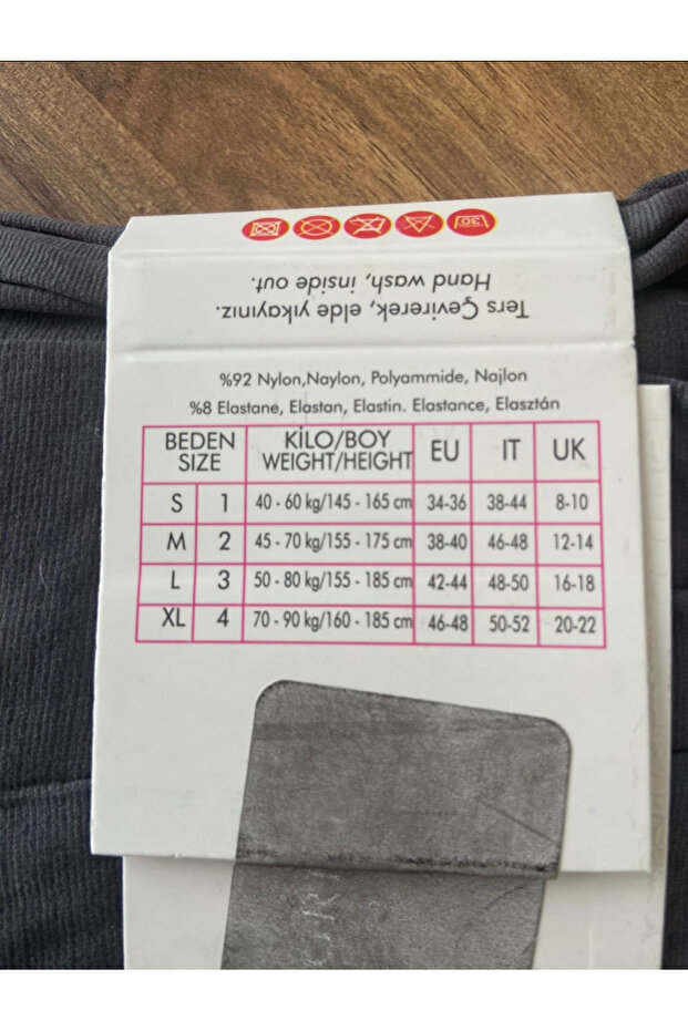 Opak gri mat külotlu çorap - 3