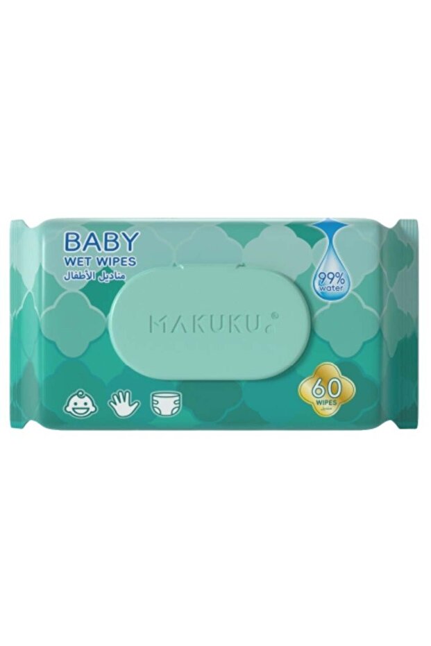 Baby Water Wipes | Unscented and Hypoallergenic | 60 Wet Wipes