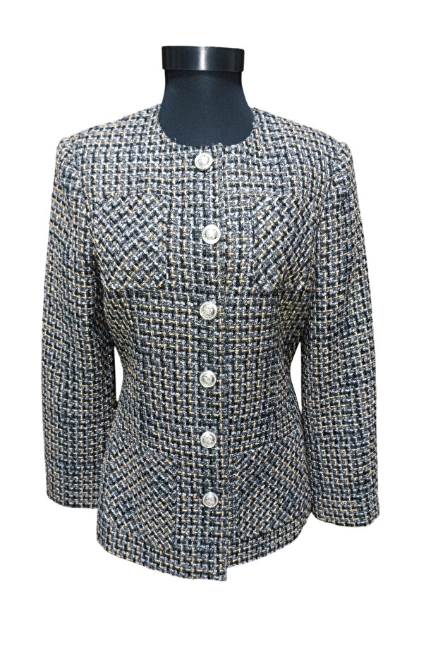 Simli Tüvit Blazer Ceket - 2