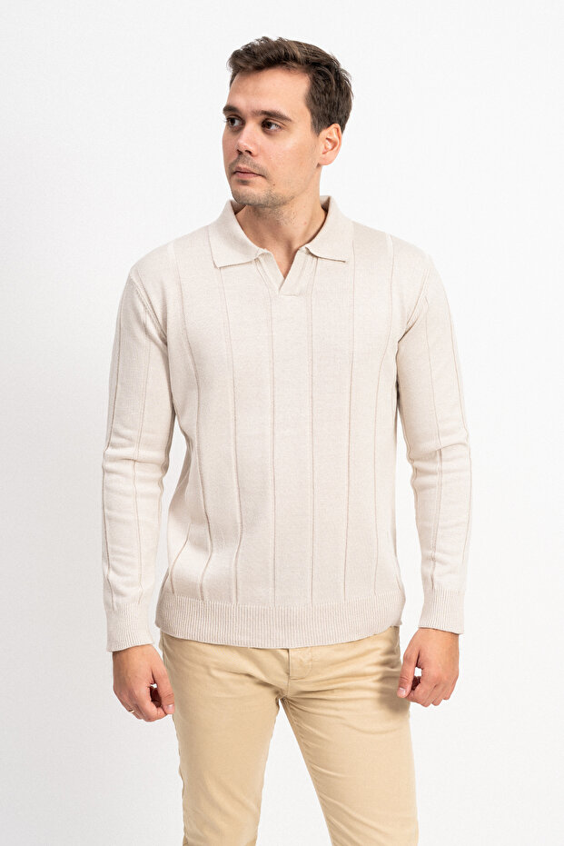 Polo Neck Men's Knitwear Sweater