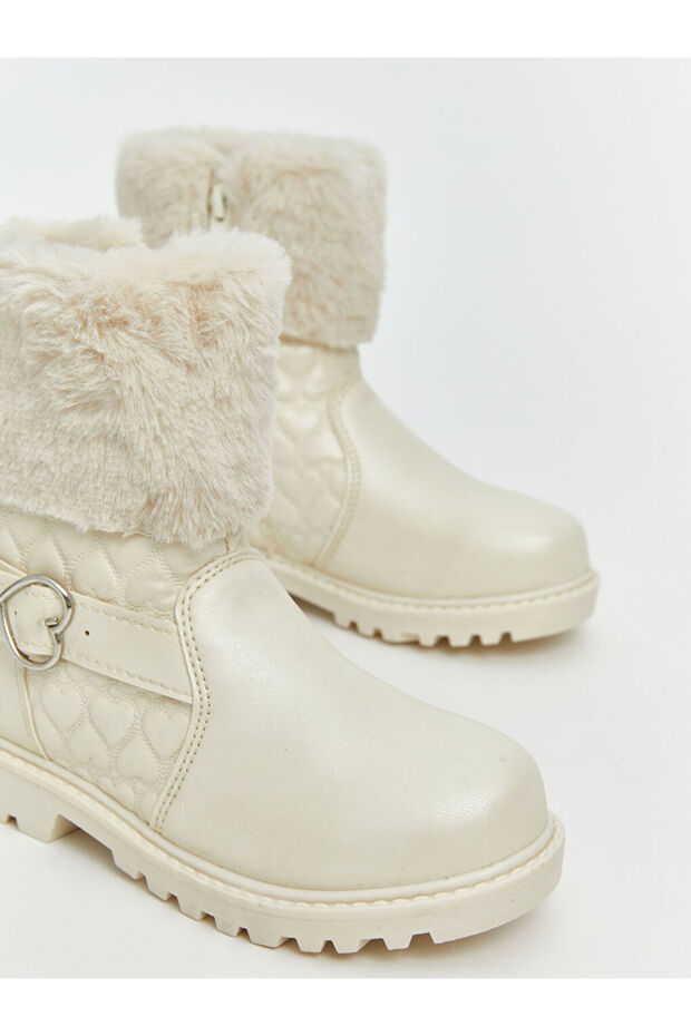 LCW STEPS Ekru Kürklü Kız Bebek Bot - 3