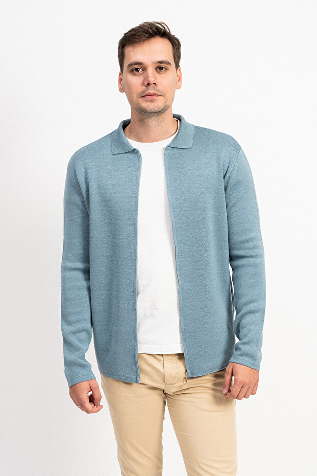 Fermuarlı Erkek Triko Hırka - 2