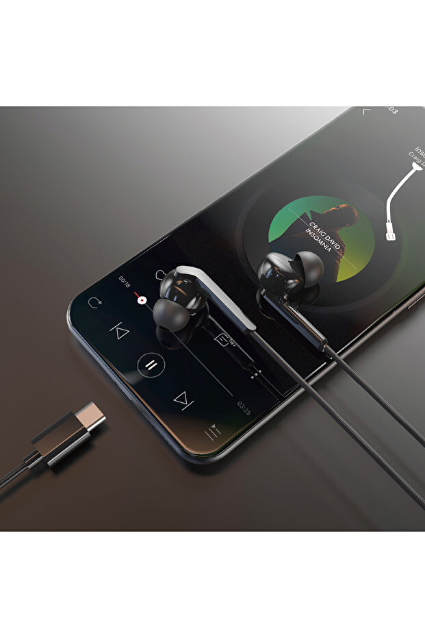 X3C+ In-Ear Wired Headphones with Microphone and Remote Control USB-C 1.2m - Black - 3