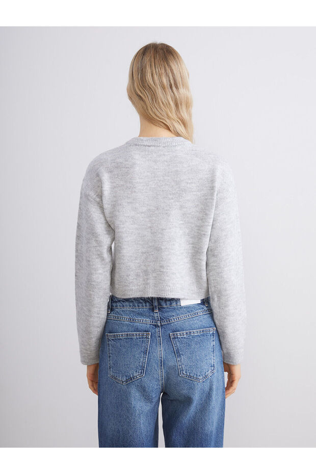 Bisiklet Yaka Kadın Triko Hırka - 4