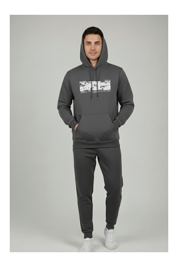 Map Patterned Men's Sweatshirt - 1