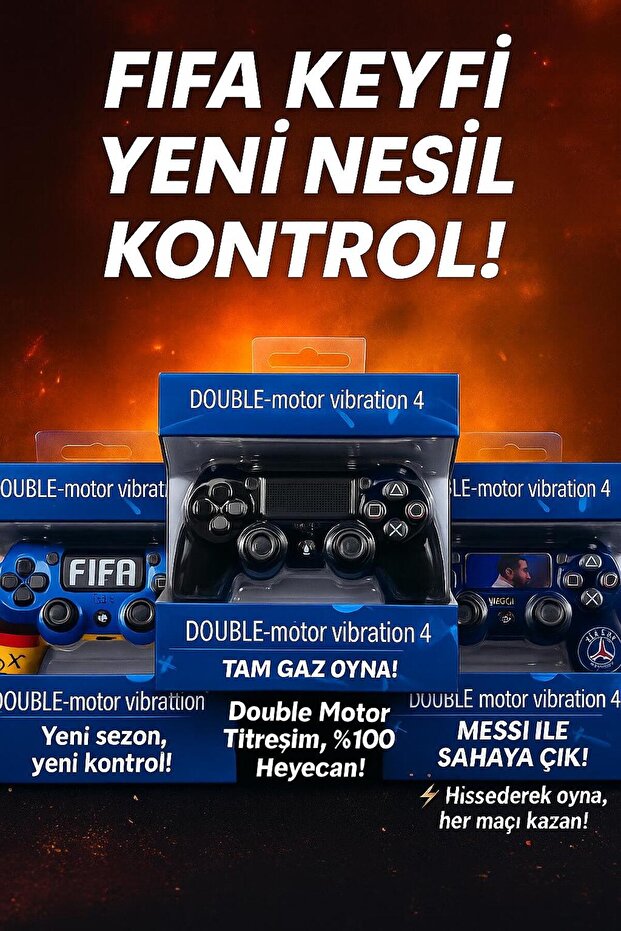 PS4 Oyun Kolu - Bluetooth Wireless Controller (Şarj Kablosu Hediyeli) - 3