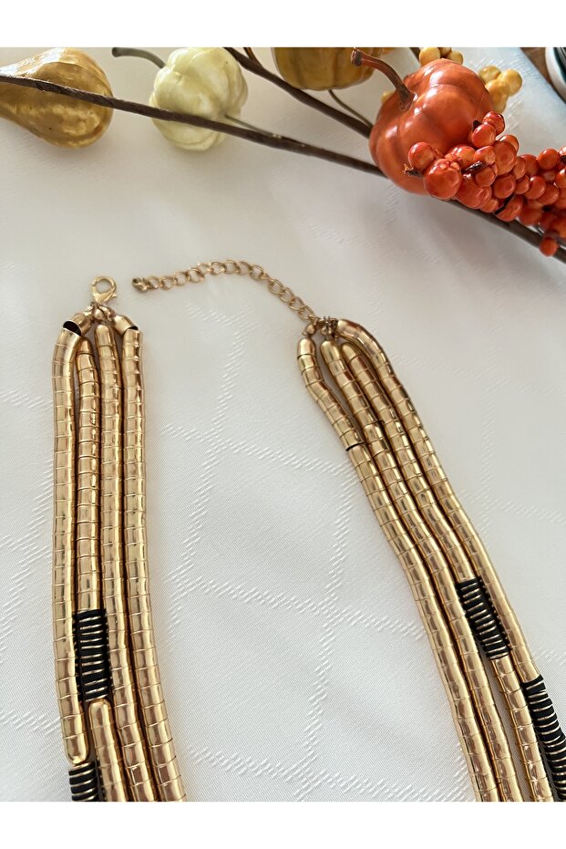 ÇOKLU MRKA BORU KOLYE (GOLD) - 3