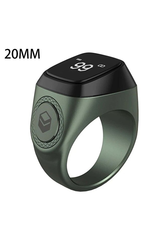 Digital Counter Tasbeeh SMART Zikr Ring 20mm Green