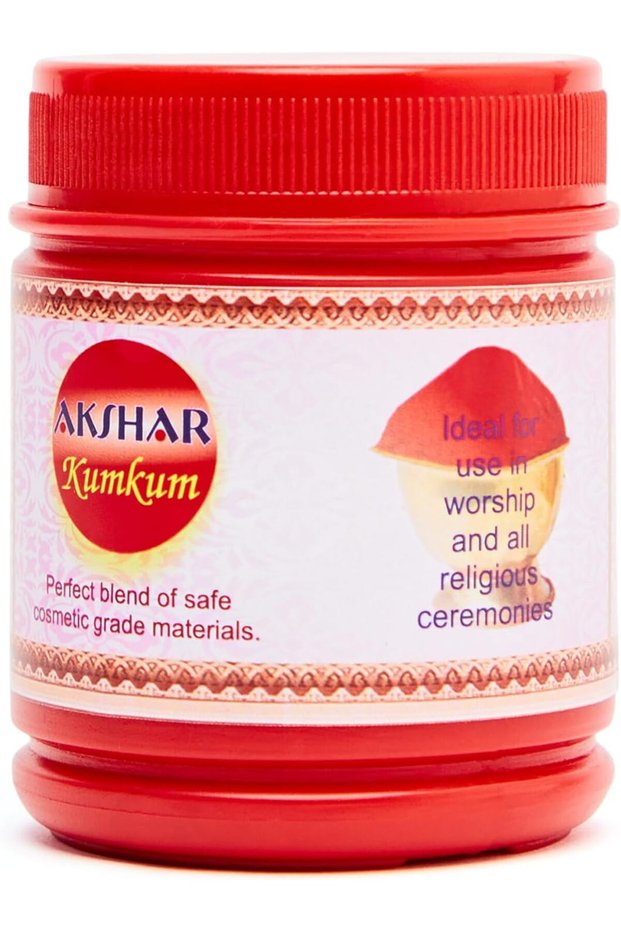 Akshar Kumkum Powder for Religious Ceremonies and Worship, Traditional Vermillion, 100g