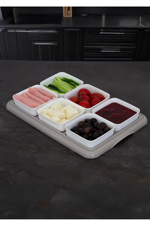 6-Piece Breakfast Set Breakfast Storage Container - Breakfast Set with Lid - Storage Container with Tray - 6