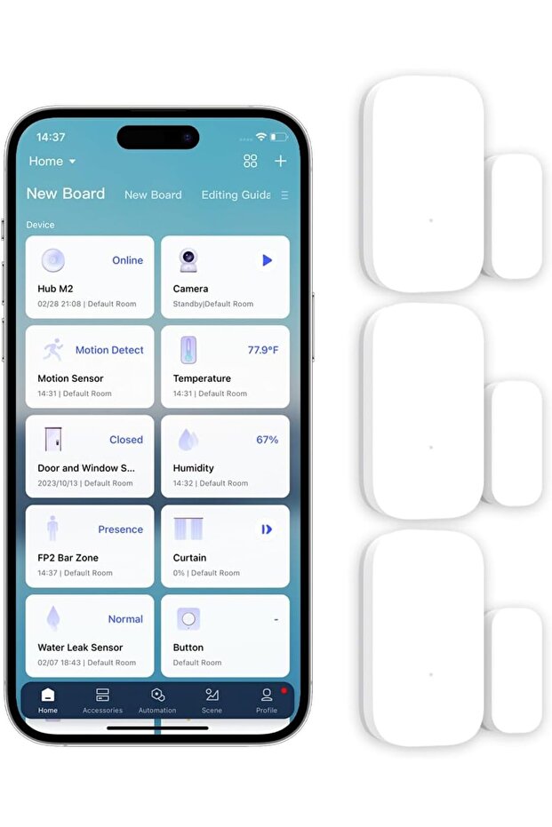 Door and Window Sensor 3-Pack, Requires HUB, Zigbee Connection, Mini Wireless Contact Se - 1