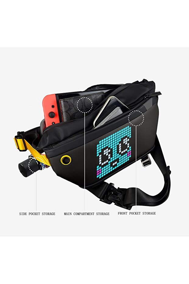 DIRAG LED display shoulder bag, Pixel Chest Pack with Led Display, Bluetooth and Programmable, Multi - 6
