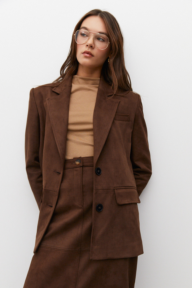 Oversize Süet Ceket - 7