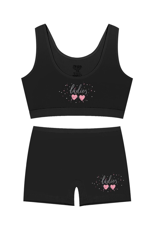 Girl's Bustier Shorts Lycra Black Ladies (%96 Cotton - %4 Elastane)