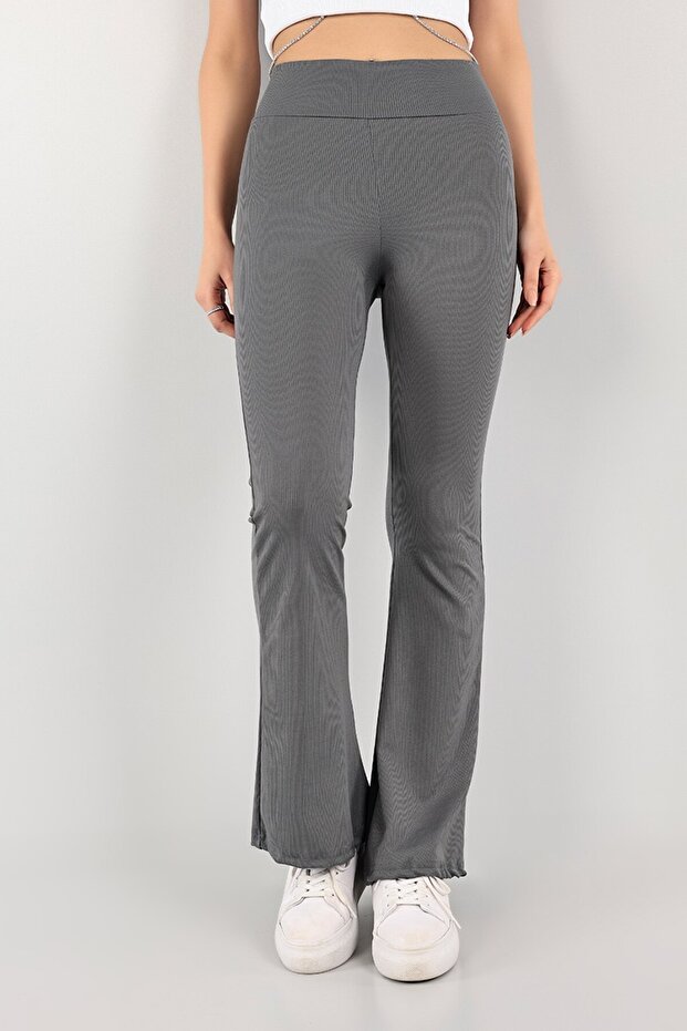 Ispanyol Paça Yüksek Bel Fitilli Tayt - 3