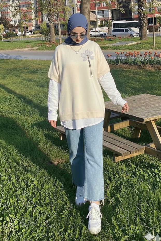 Ribbed Oversize Sweater H25304 Stone Color
