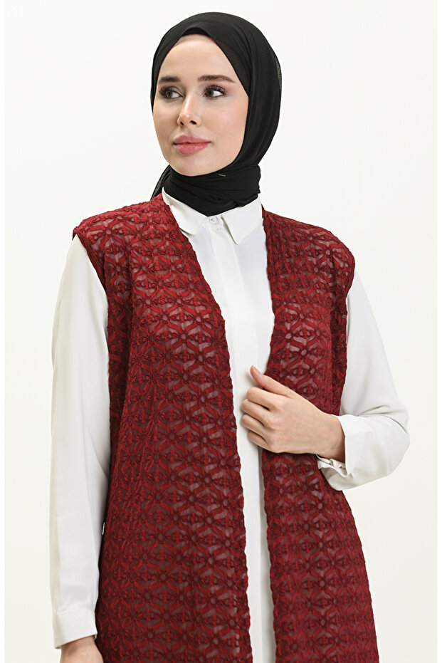 Basic Yelek 1640-03 Bordo - 3