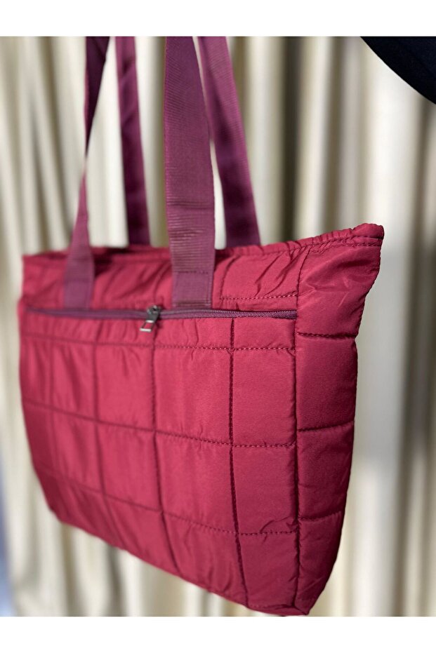 Large Volume Quilted Handle Bag Red