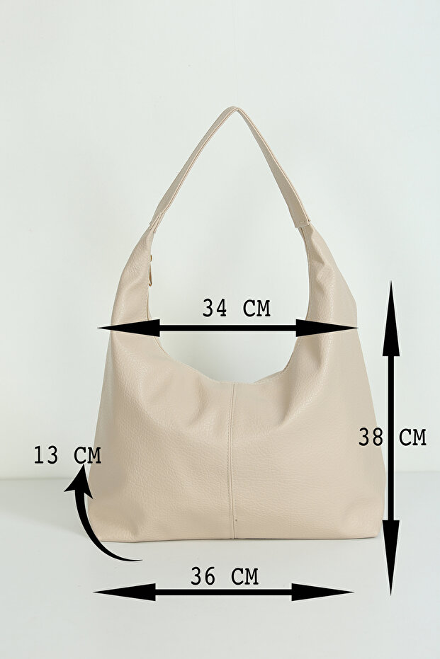 Comfortable Single-Handle Bag with Stitching Detail on the Front, Suitable for Daily Use Width: 36cm Length: 27cm Bottom: 11cm - 1