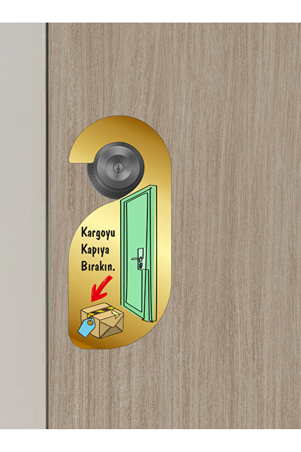 Kargoyu Kapıya Bırakın Kapı Askısı Kapı Uyarı Levhası - 2
