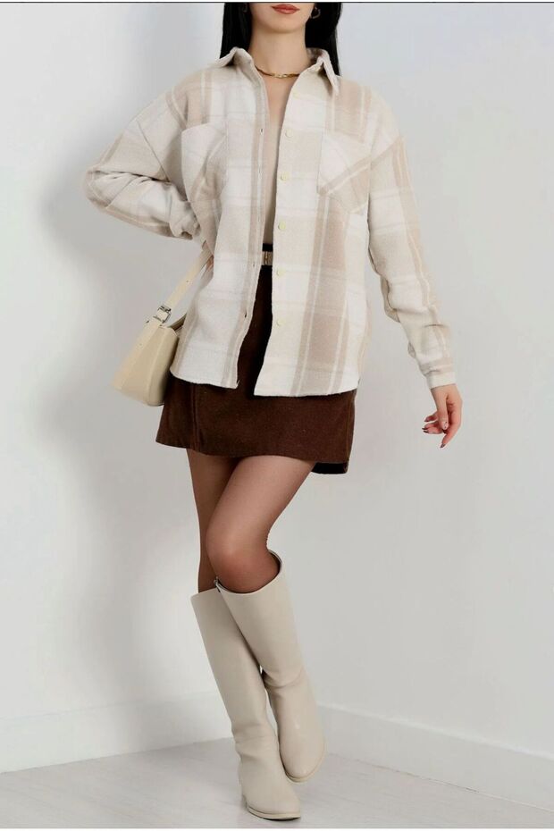 TAŞ BEYAZ ODUNCU GÖMLEK - 5